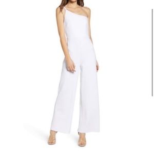 Leith Anthropology One Shoulder Jumpsuit Wide Leg
